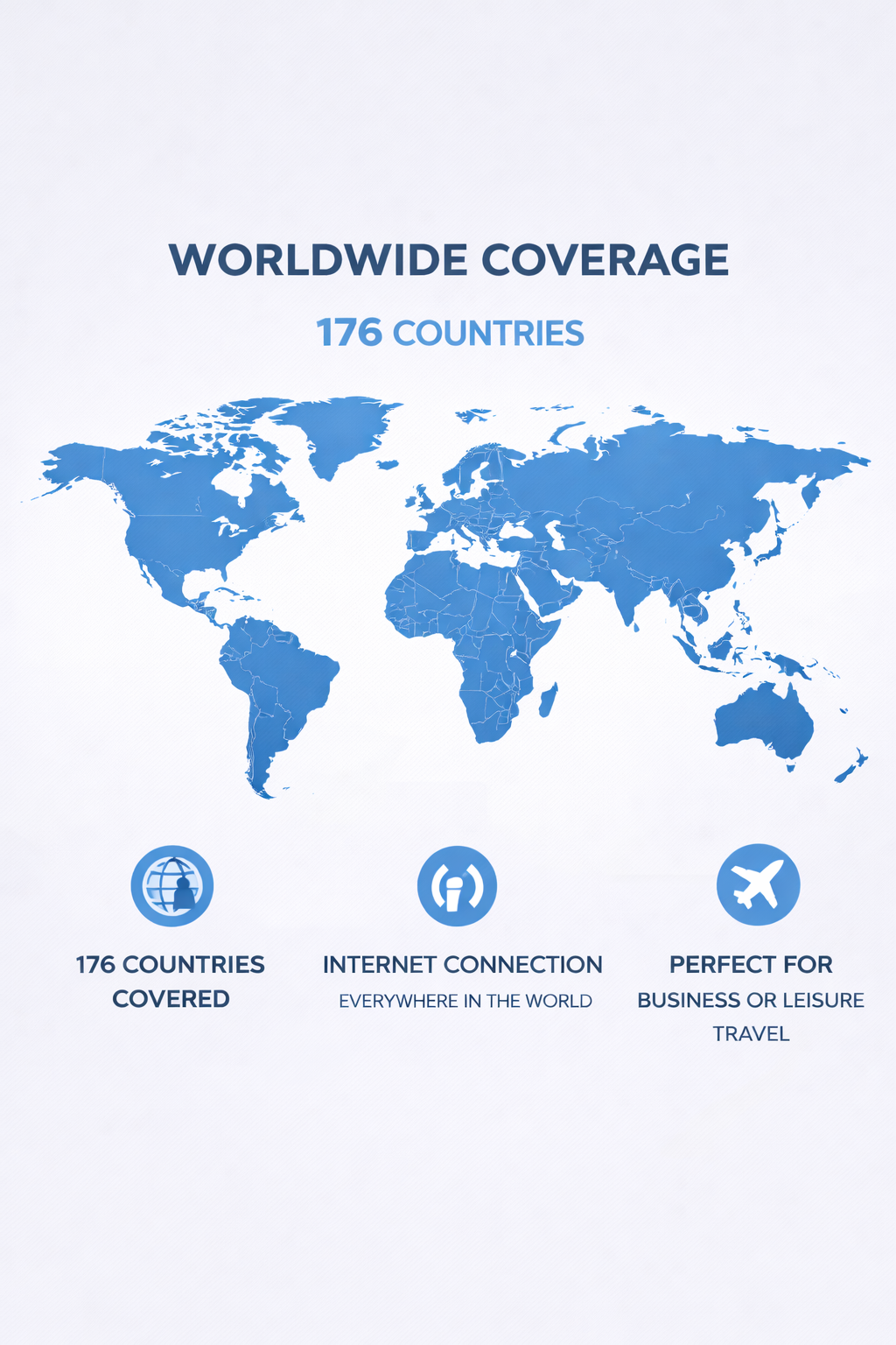 World map 176 countries coverage